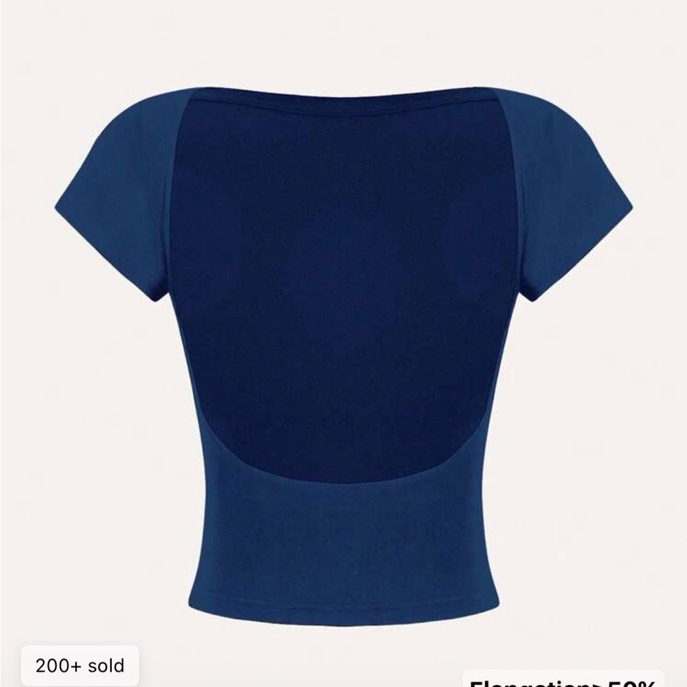SHEIN Navy Blue Crop Top